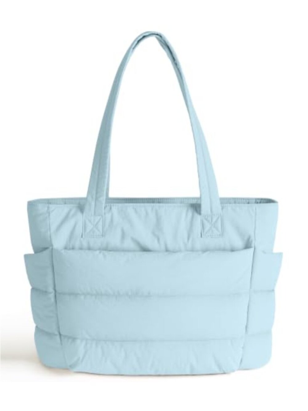 Quilted Puffer Tote Bag Nylon Shoulder Handbag with Laptop Sleeve